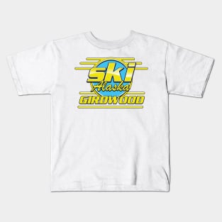 Girdwood Alaska 80s ski logo Kids T-Shirt